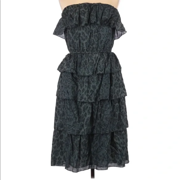 Rebecca Taylor Ruffled Strapless Dress 10 - Picture 3 of 5
